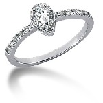 Platinum Side-stone ring with 20 diamonds (0.39ct)