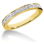 Yellow gold Side-Stone Engagement ring with 13 diamonds (0.32ct)