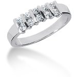 White gold Side-Stone Engagement ring with 10 diamonds (0.3ct)