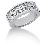 Platinum Side-Stone Engagement ring with 20 diamonds (1.2ct)